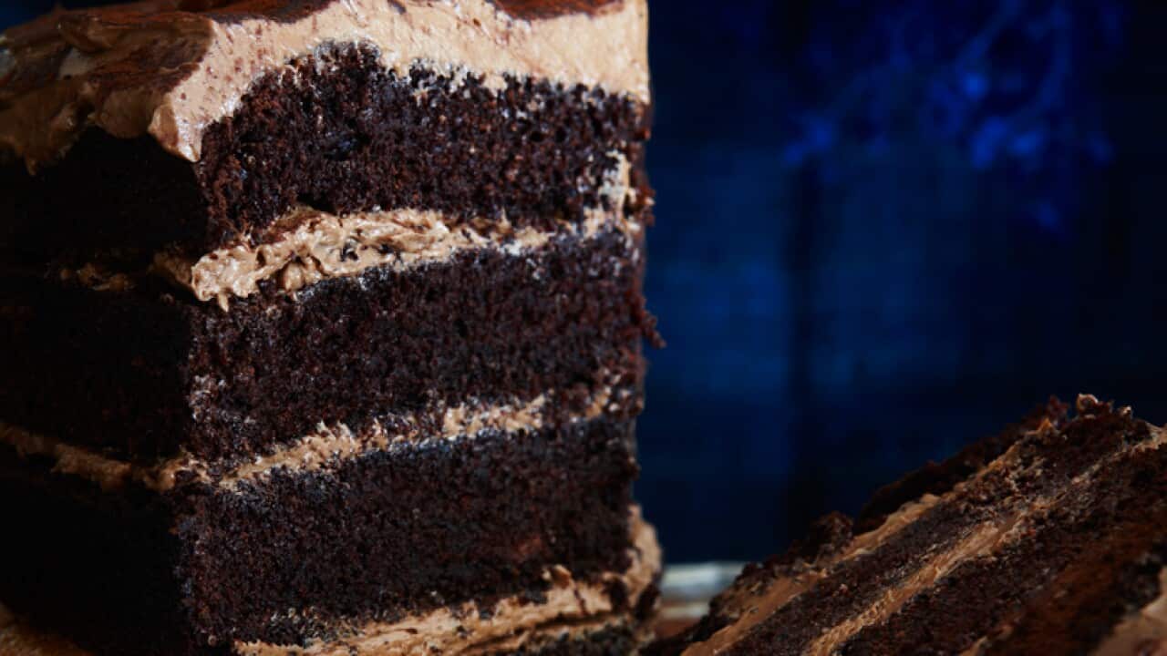 Chocolate layer cake with chocolate mousse icing | SBS Food