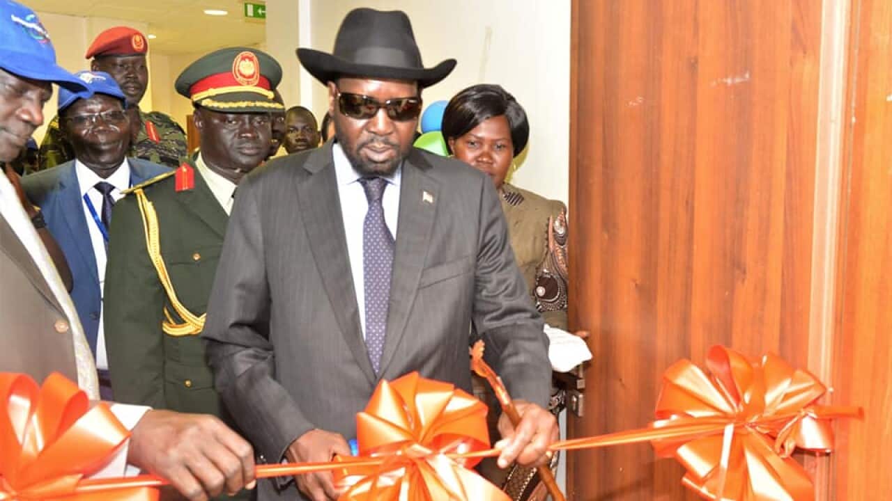 President Kiir during the launching of the new international gateway