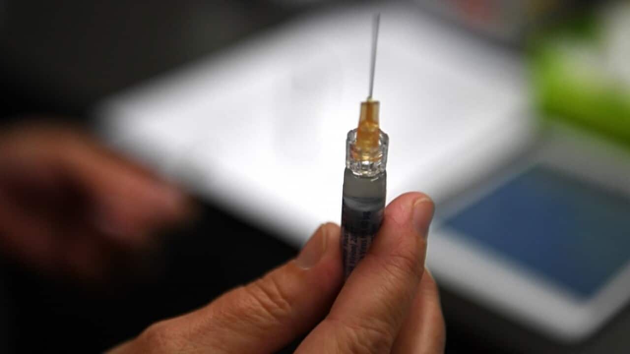 A flu immunisation needle (AAP)