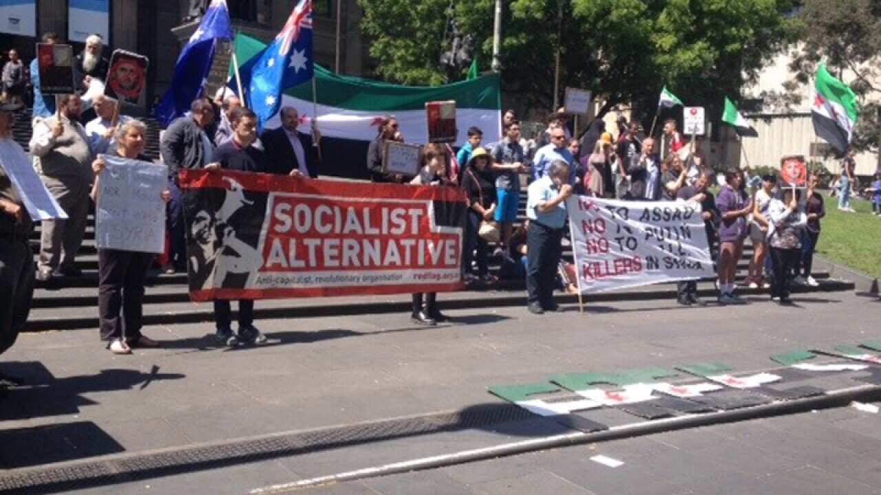 Around 150 protestors took part in a rally in Central Melbourne