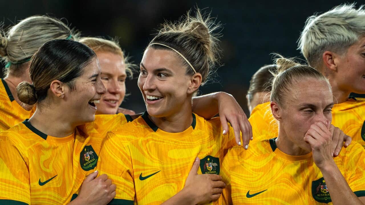 The Matildas team on field.