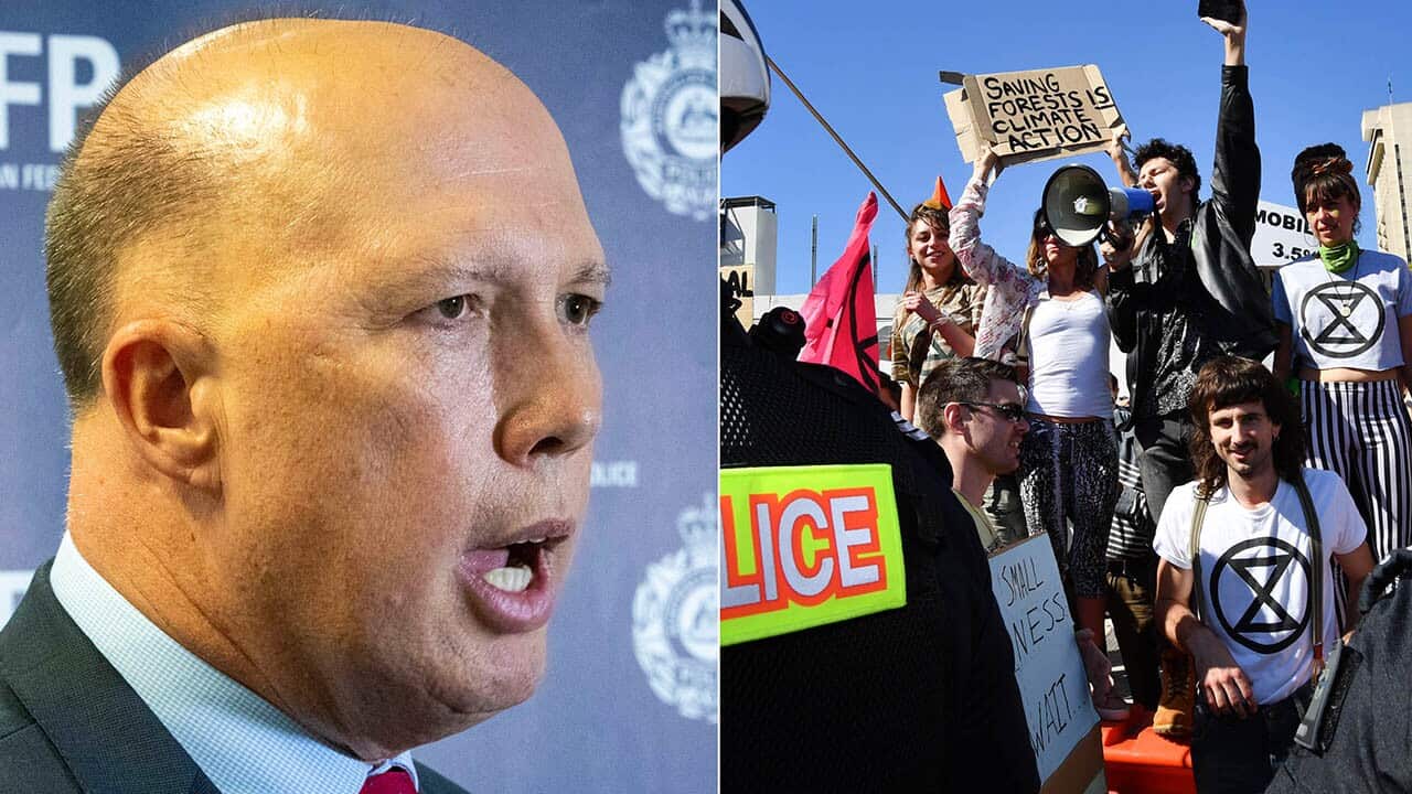The home affairs minister is facing criticism for his suggestion of mandatory sentencing for protesters who break the law.
