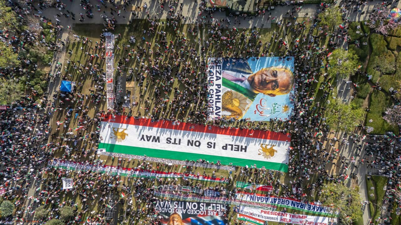Iranian Protesters Rally in Los Angeles