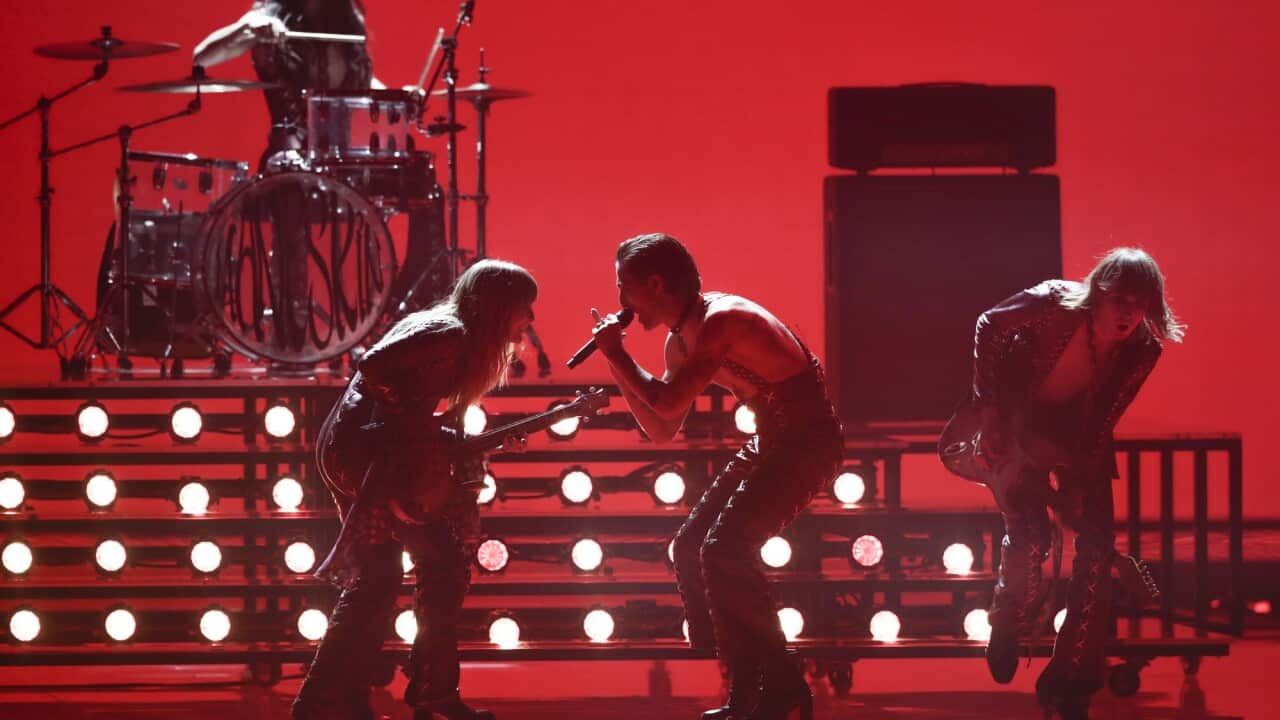 Måneskin from Italy perform at this year’s Eurovision Song Contest.