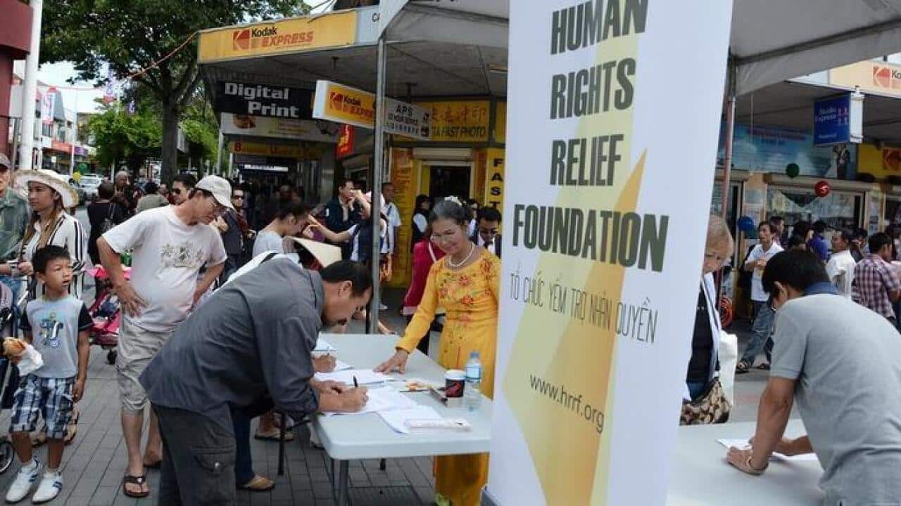 Tổ chức Yễm Trợ Nhân Quyền tại một buổi gây quỹ và quảng bá ở Cabbramatta-Sydney