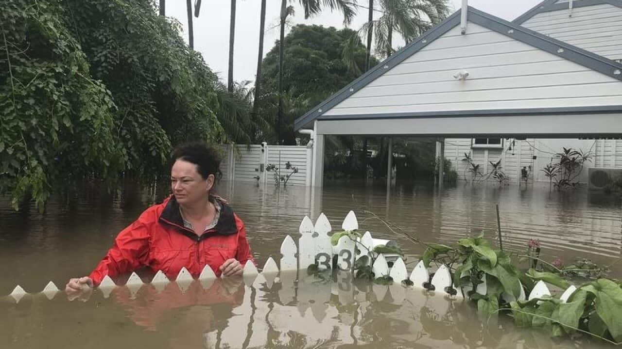 Amelia Rankin at her flooded home in Townsville.