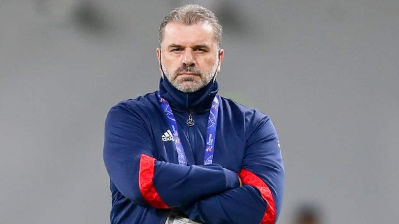 Ange Postecoglou looks on during a Yokohama match