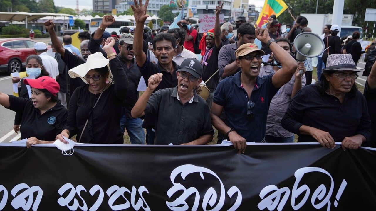 Sri Lankans protest in Colombo demanding president Gotabaya Rajapaksa resign.