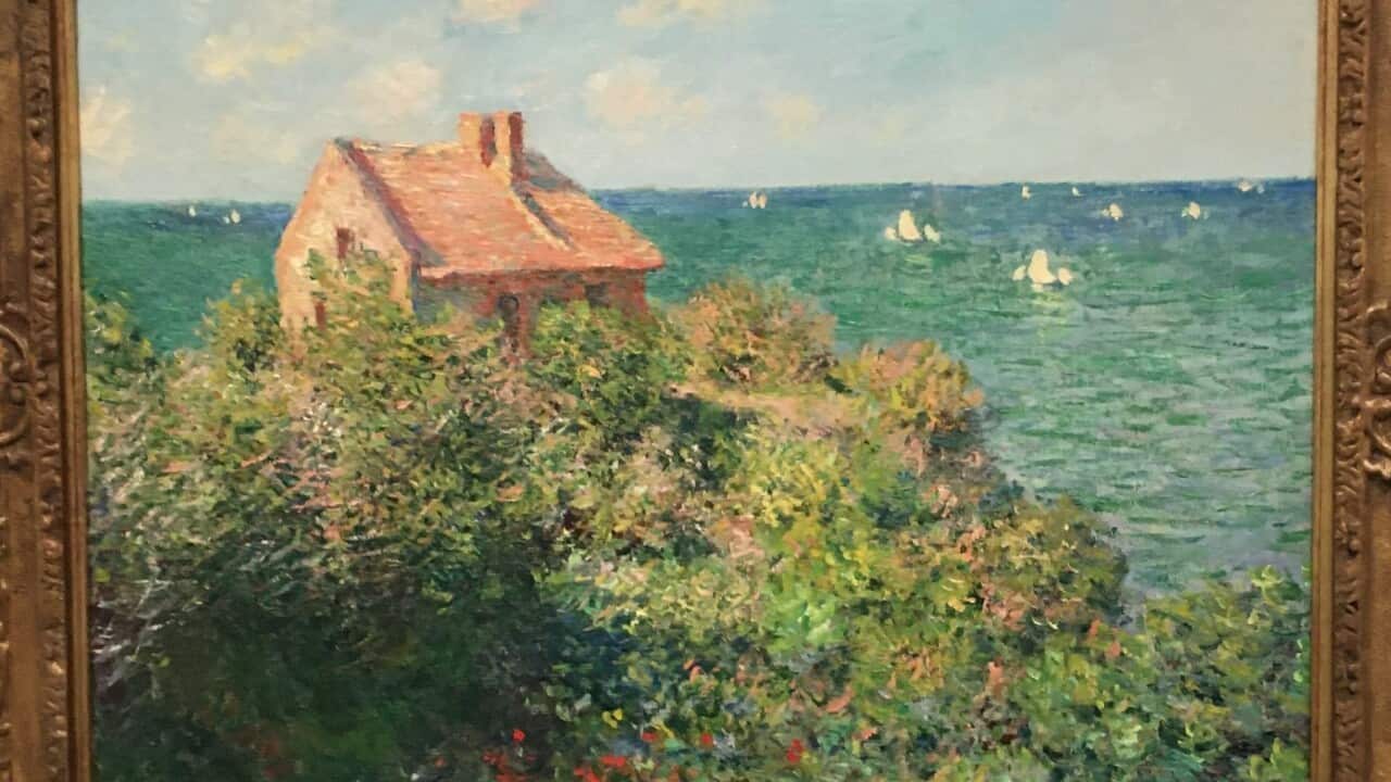 FISHERMAN'S COTTAGE ON THE CLIFFS AT VARENGEVILLE, 1882