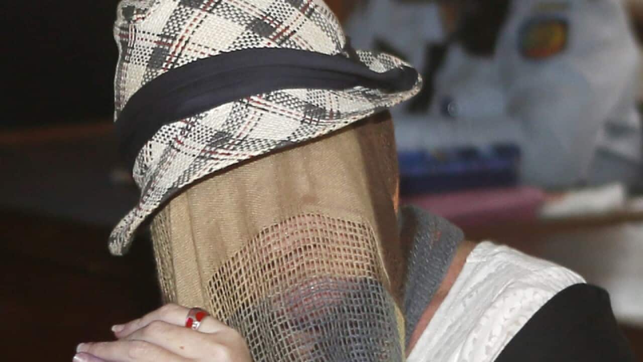 Australian Schapelle Corby at the Corrections Board Office in Bali