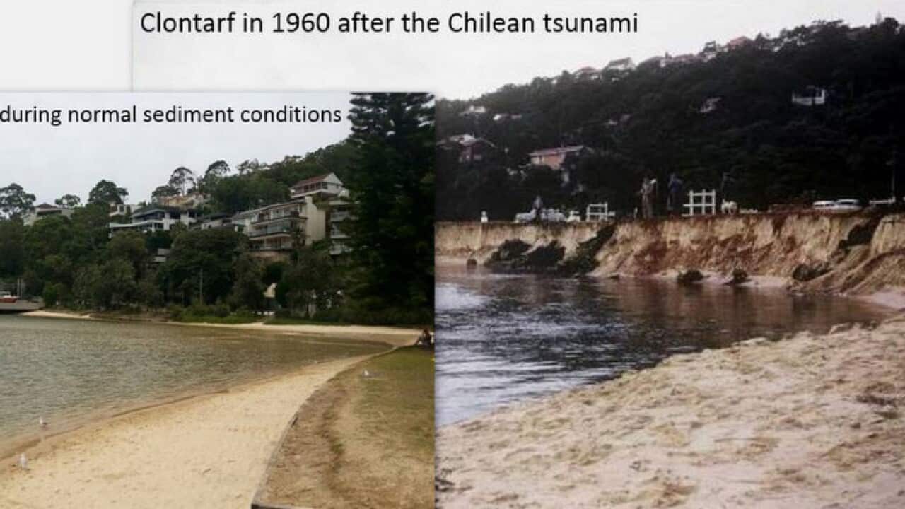 Australian suburb of Clontarf before and after teh Chilean Tsunami