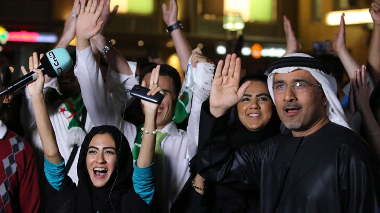 UAE people celebrate after Dubai won to host the World Expo 2020