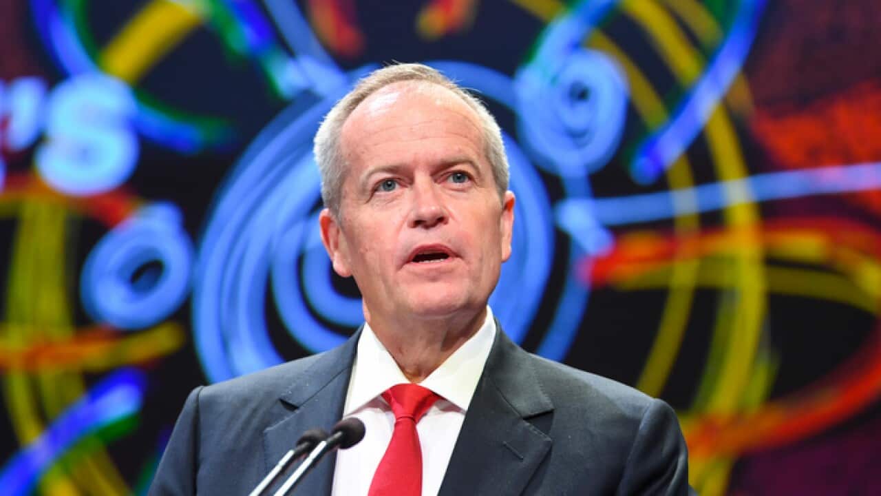 Kiongozi wa upinzani wa Australia Bill Shorten, ahotubia kongamano la taifa la chama chake mjini Adelaide, Kusini Australia