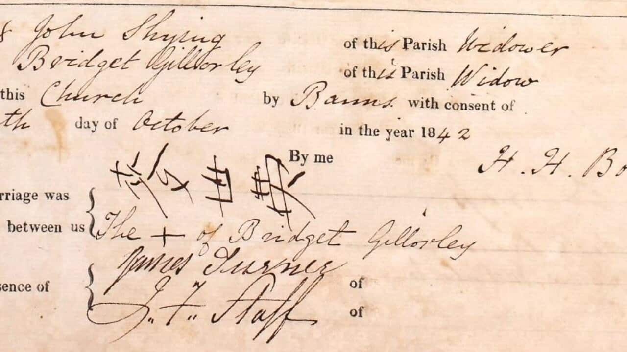 Mak Sai-Ying’s signature on his marriage certificate in 1842 (supplied).jpg