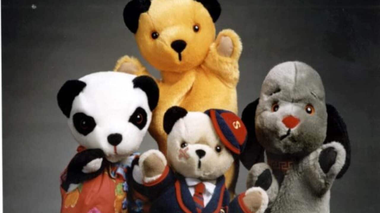 Sooty and friends in happier times. The 'controversial' Sue is seen bottom left.