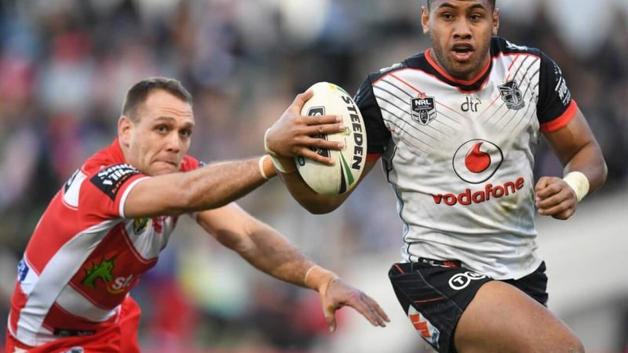 David Fusitua of the Warriors in action