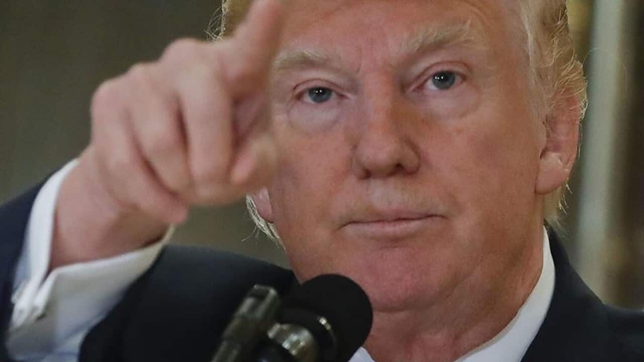 President Donald Trump points