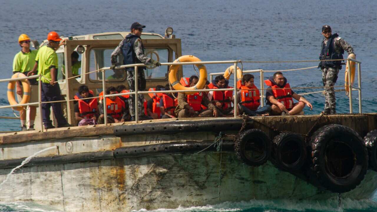 A group of asylum seekers arrive on Christmas Island