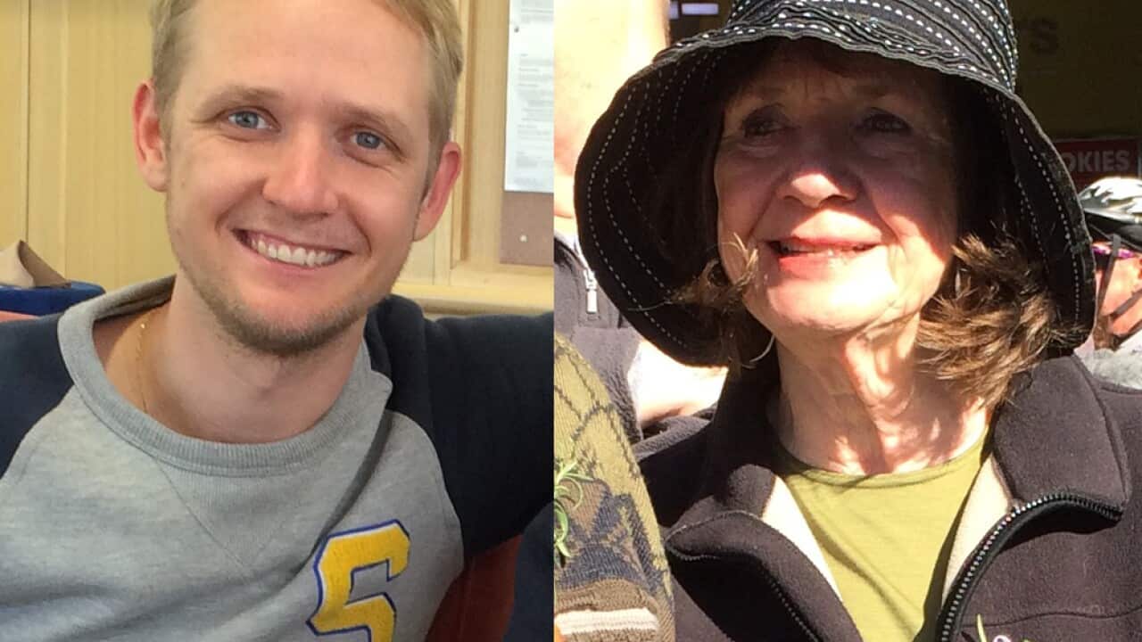 Foreign Minister Julie Bishop revealed the identities of the pair in parliament today as carol and her son Greig Friday.