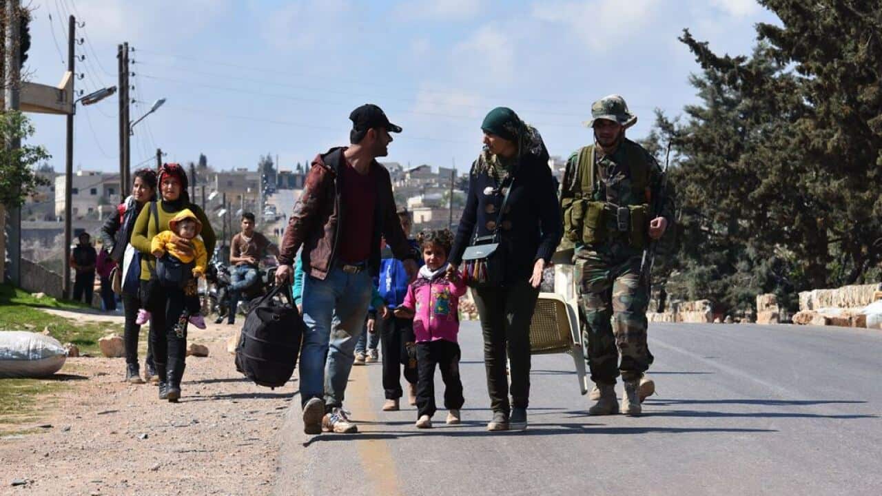 Civilans fleeing Afrin