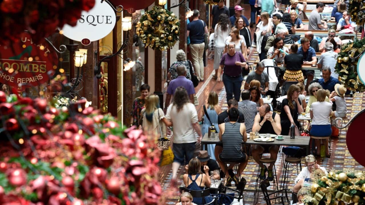 Shoppers are seen at the Strand Arcade in Sydney