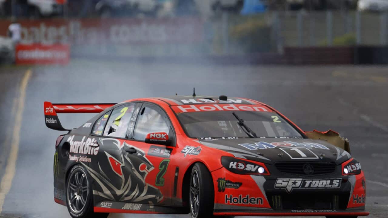 Garth Tander and co driver Warren Luff of the Holden Racing Team