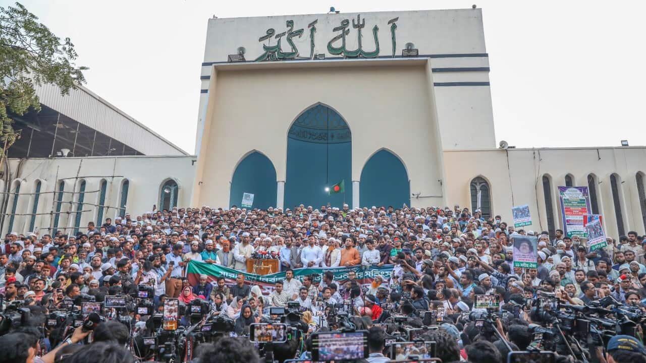 Supporters of Jamaat-e-Islami protest in Dhaka over alleged post-election violence