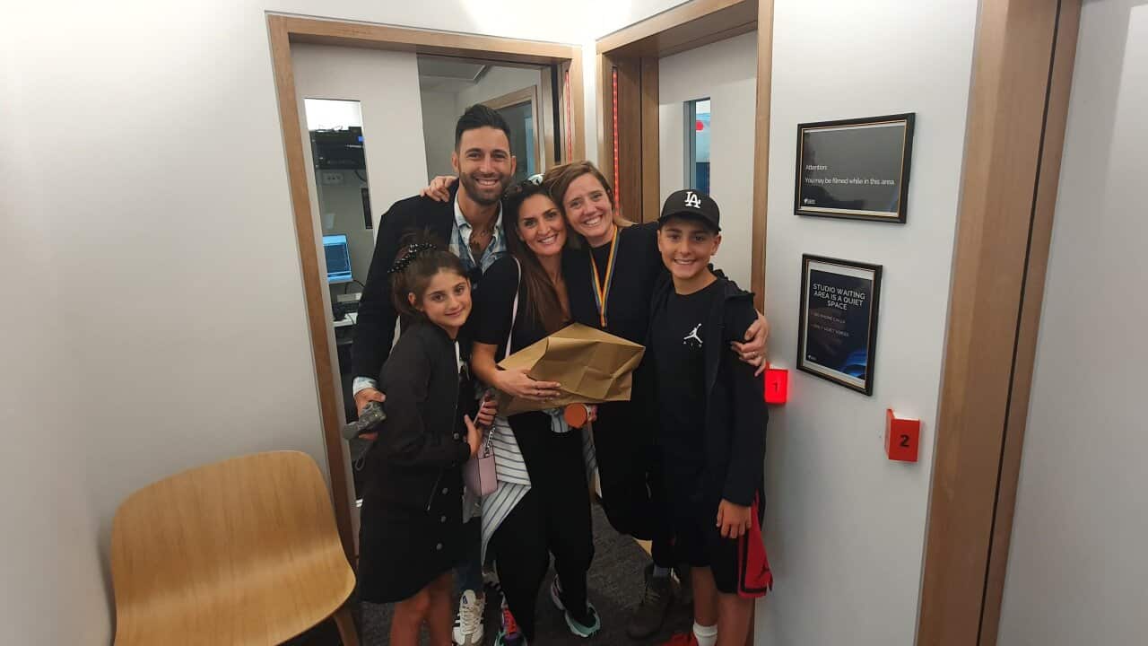 Annapaola, Valerio, Lavinia, Leonardo e Francesca in studio