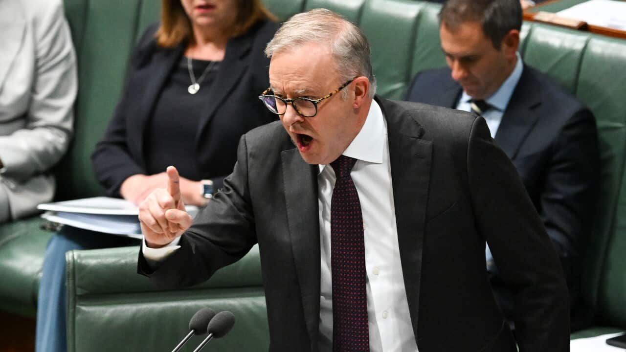 Australian Prime Minister Anthony Albanese speaks during Question Time