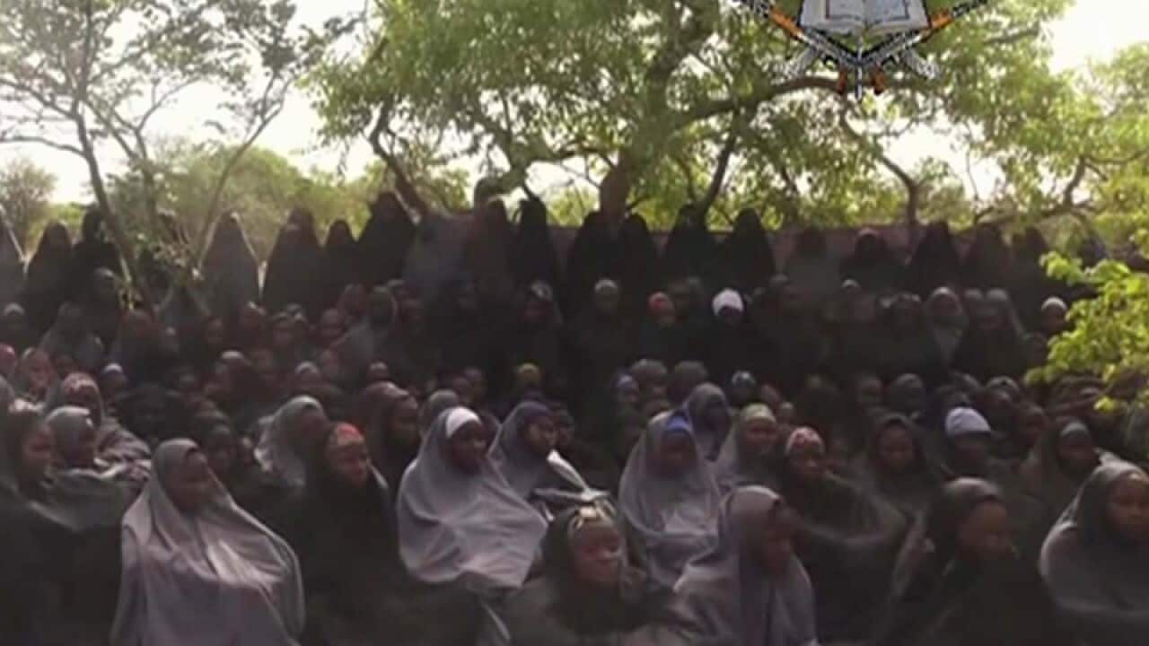Still of the alleged missing girls abducted from Chibok, Nigeria.