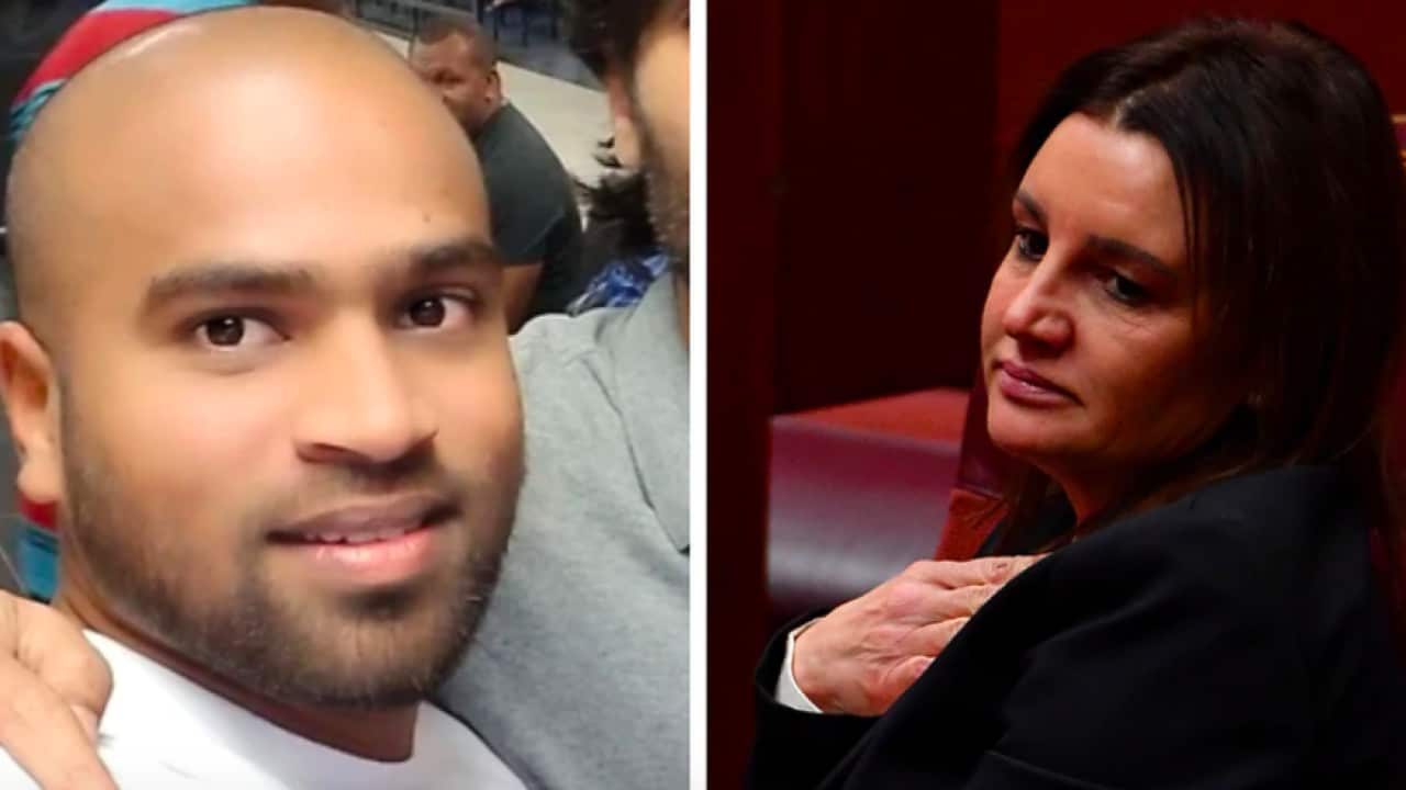 Shaminda Kanapathi (left) is pleading with Jacqui Lambie to ensure medevac remains in place.