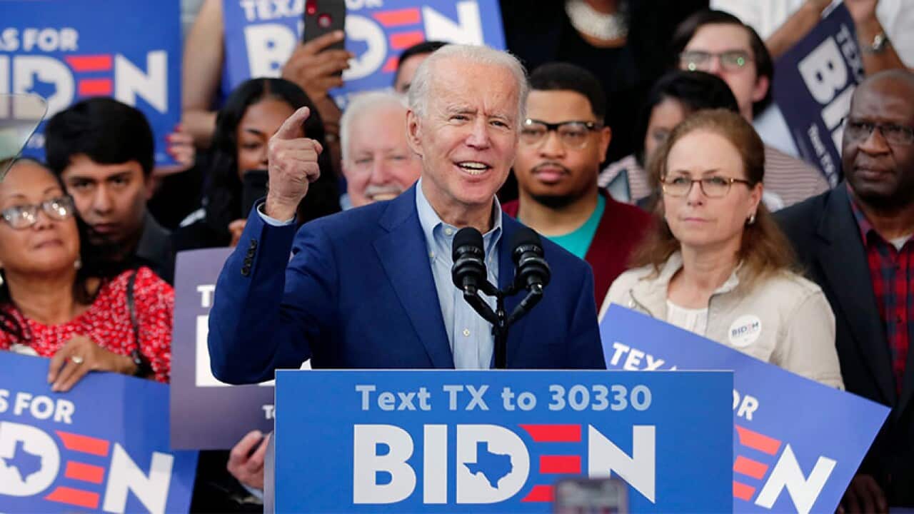 Democratic presidential candidate former Vice President Joe Biden
