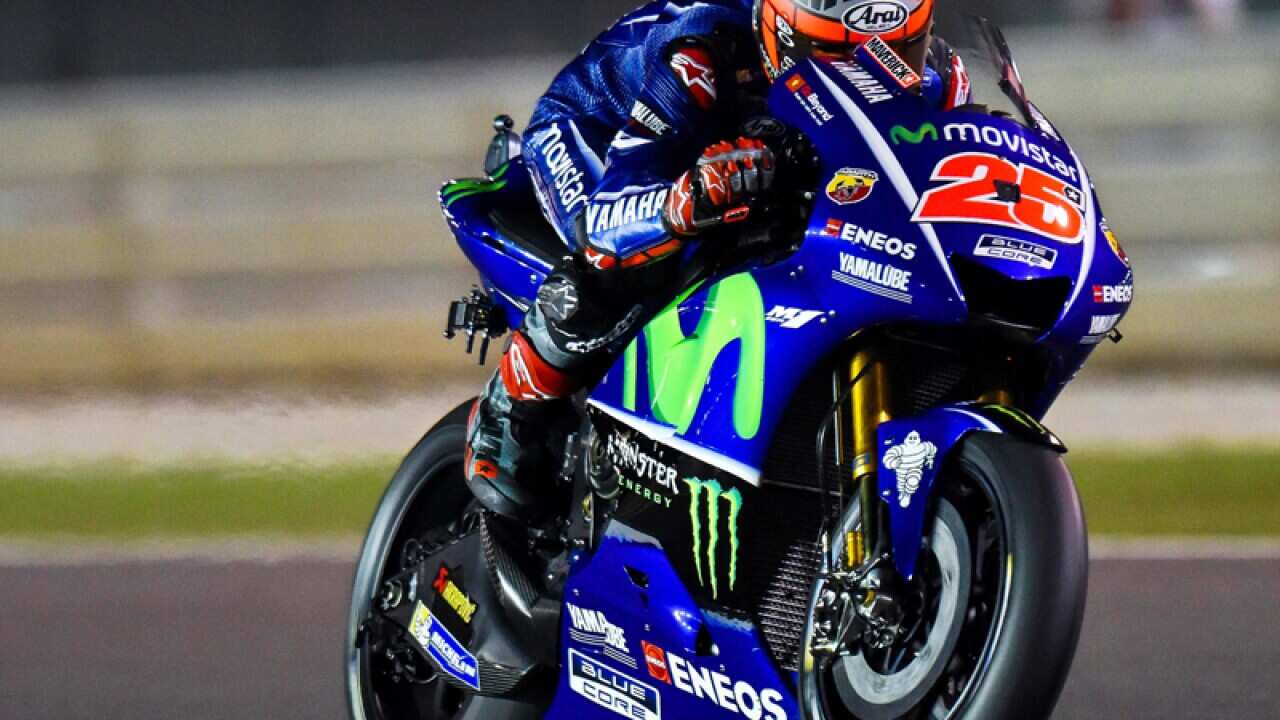 MotoGP rider Maverick Vinales of the Movistar Yamaha MotoGP team