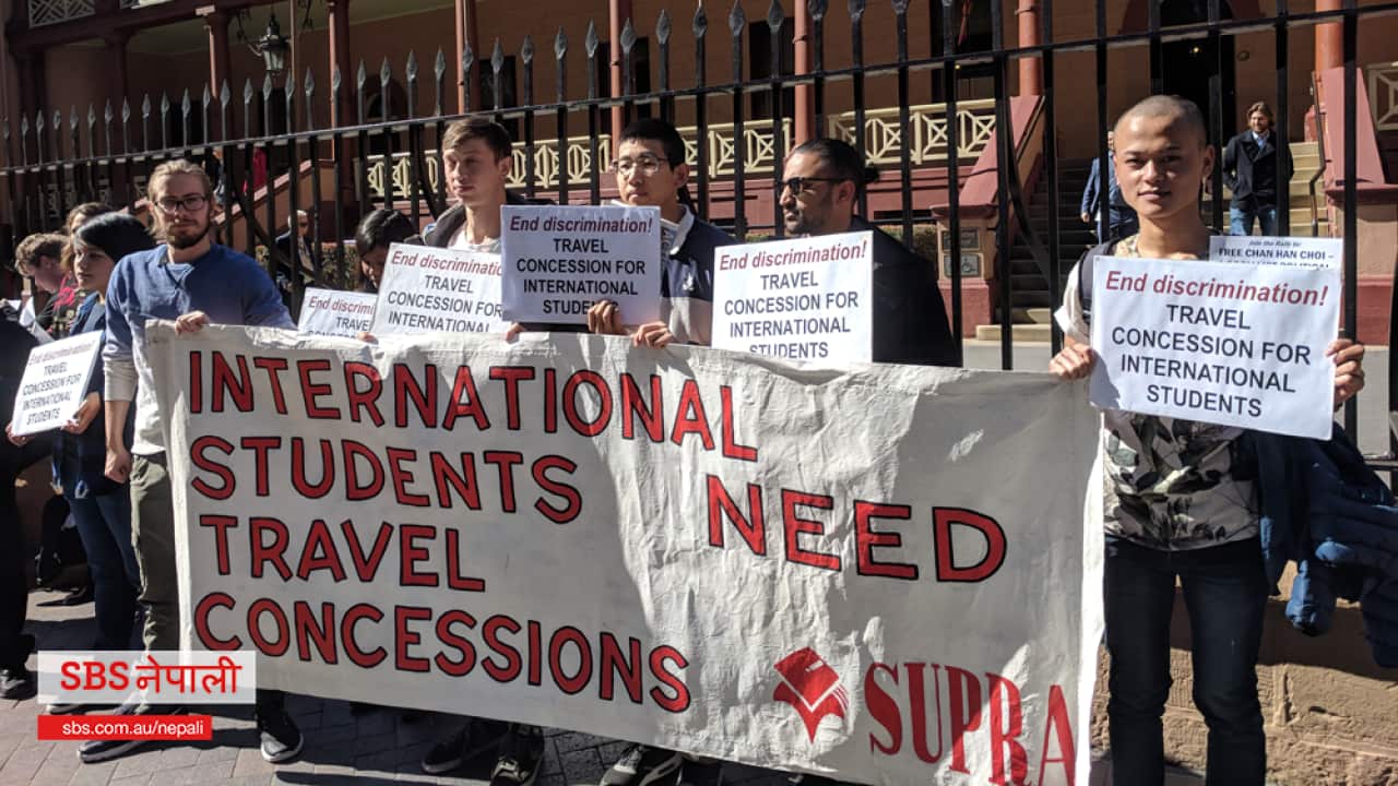 Students at a protest in Sydney