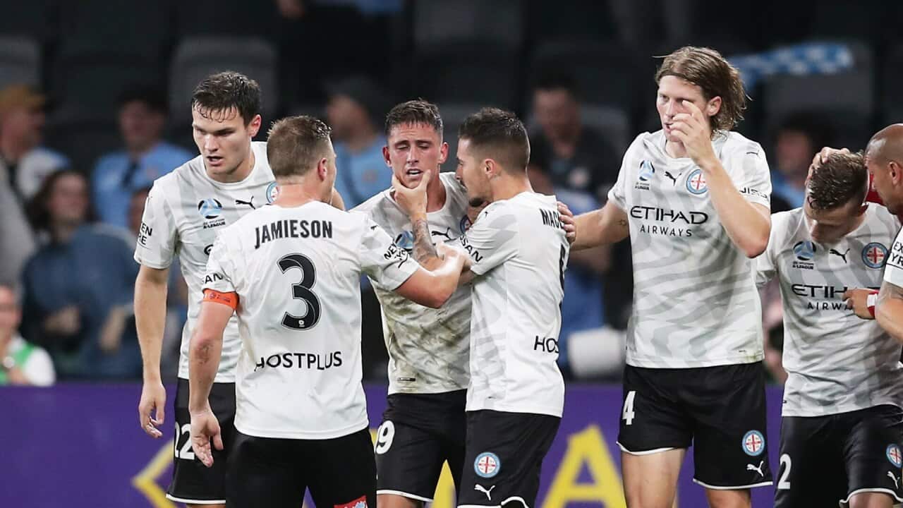 Jamie Maclaren has fired Melbourne City to a stunning 3-2 A-League win over Western Sydney.