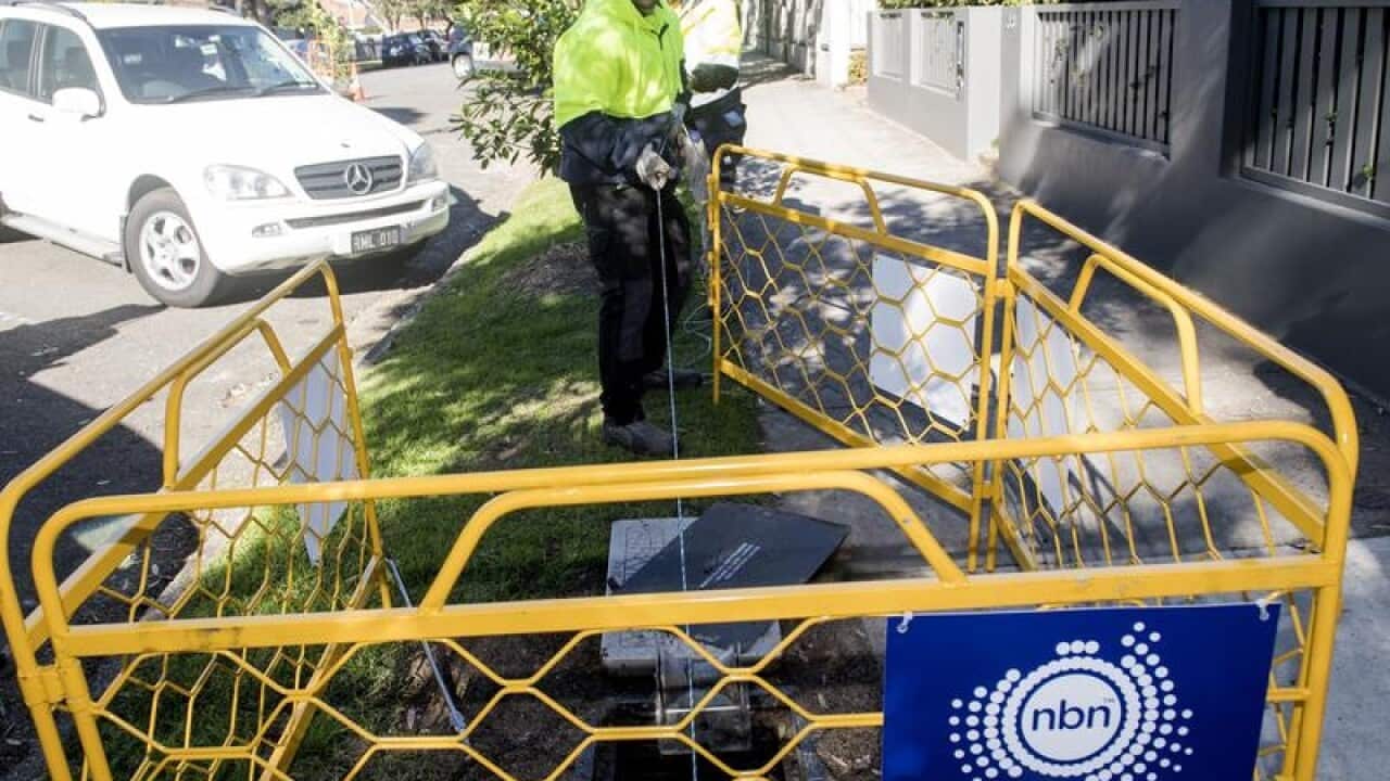 Contractors working with the rollout of the NBN