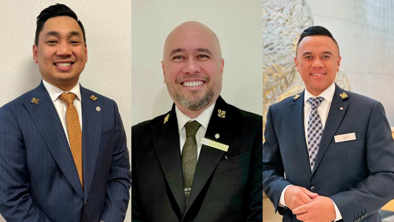 The only three Filipino members of the elite hotel concierge society, Le Clefs d'Or Australia - Robin Marundan, Christopher Ables, and Jason Aberin (State Director of NSW and ACT) who pride themselves for their passion in serving their respective hotel guests in Sydney.