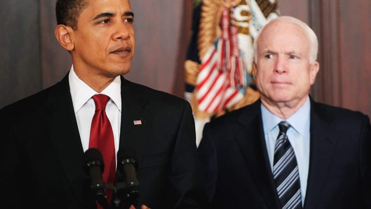 A 2009 file image of Barack Obama and John McCain