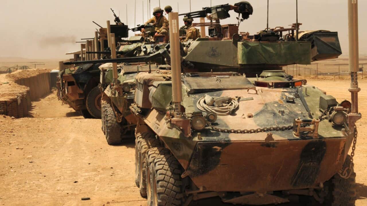 Australian army officers in Tarin Kot, Afghanistan