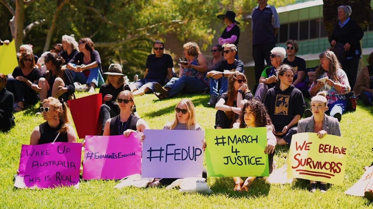 The women's march in Alice Springs