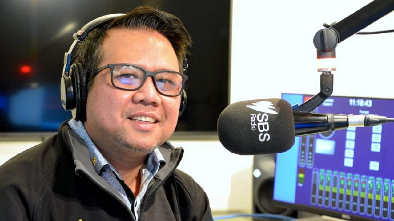 Jeuss Polandaya at SBS studio