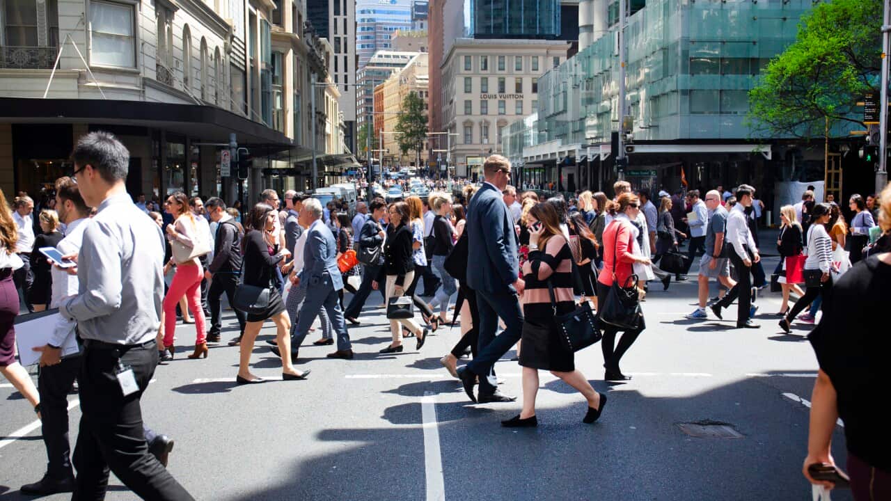 Pedestrian crossing street
