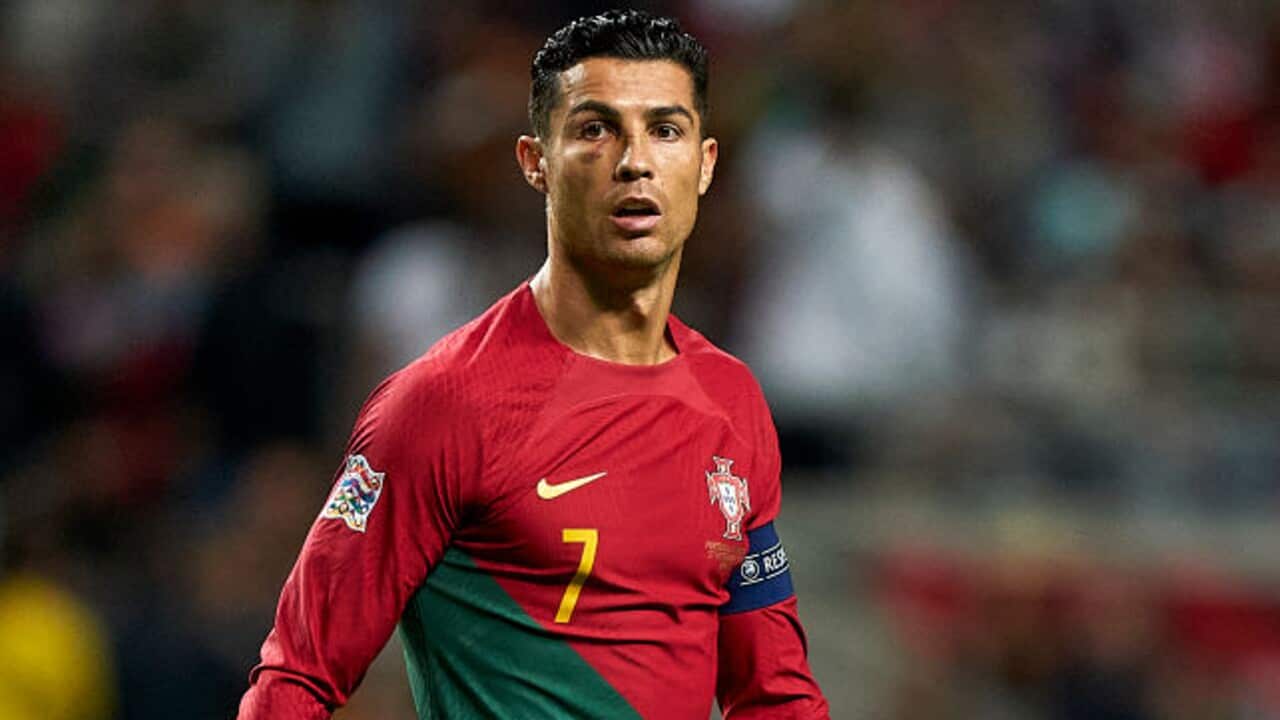 Cristiano Ronaldo in action for Portugal