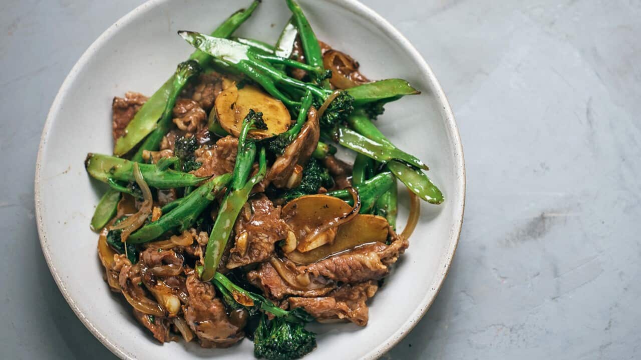 Beef and broccolini with oyster sauce SBS The Cook Up with Adam Liaw