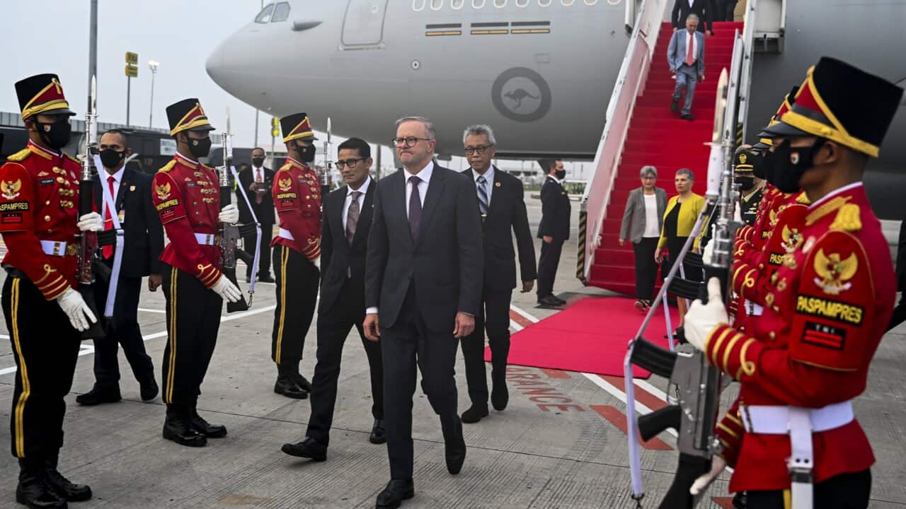 Anthony Albanese arrives in Jakarta (AAP)