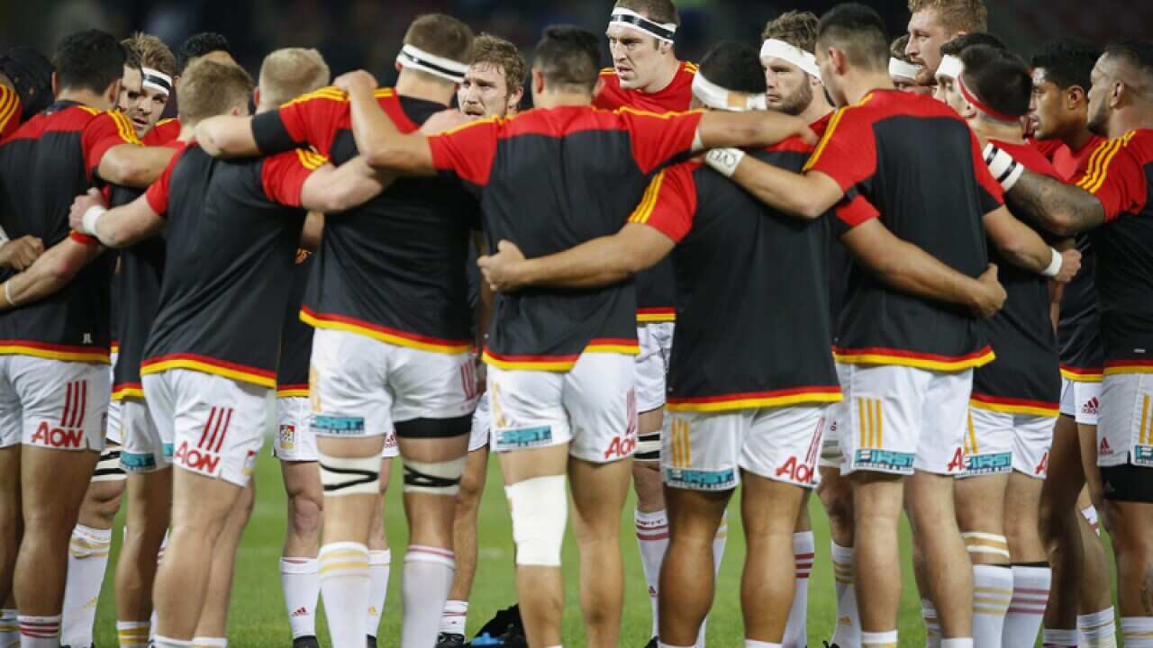 Members of the Chiefs Super Rugby team