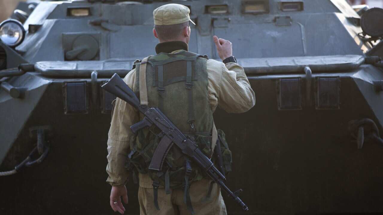 A pro-Russian soldier in Novofedorovko, Crimea