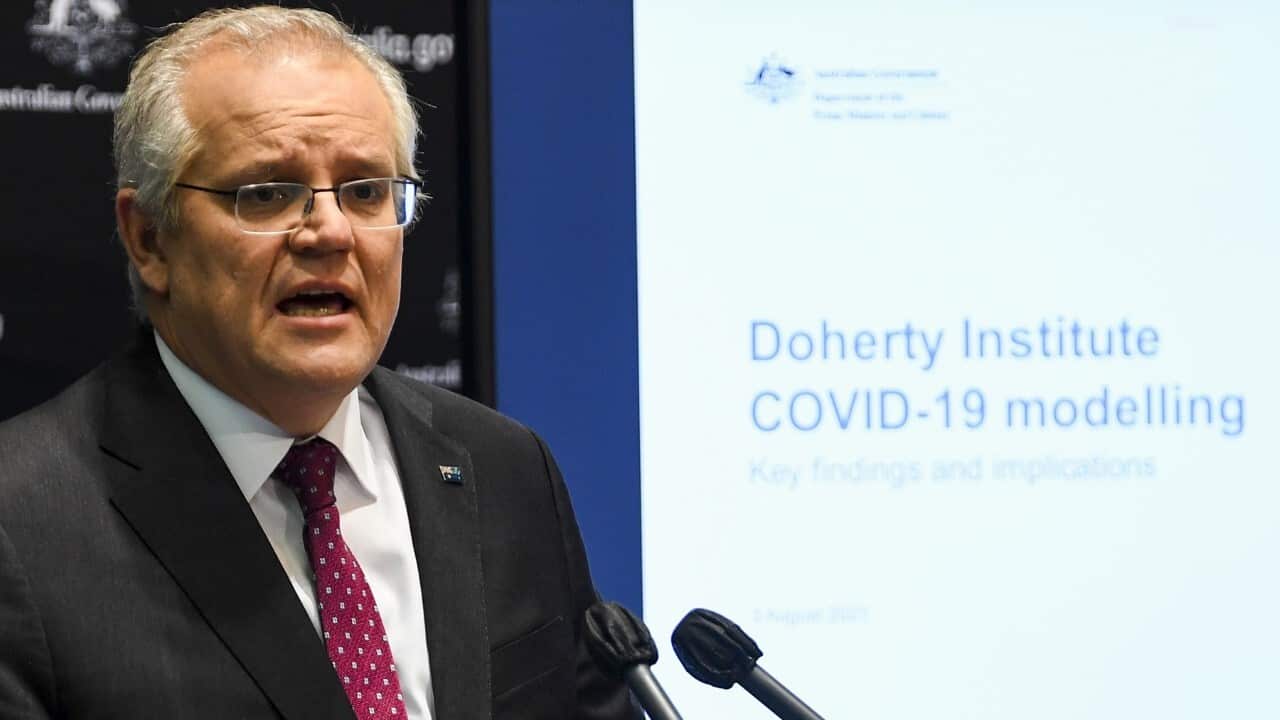 Prime Minister Scott Morrison now favours early hard lockdowns (AAP)