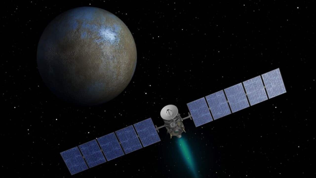 artist's impression of NASA's Dawn spacecraft