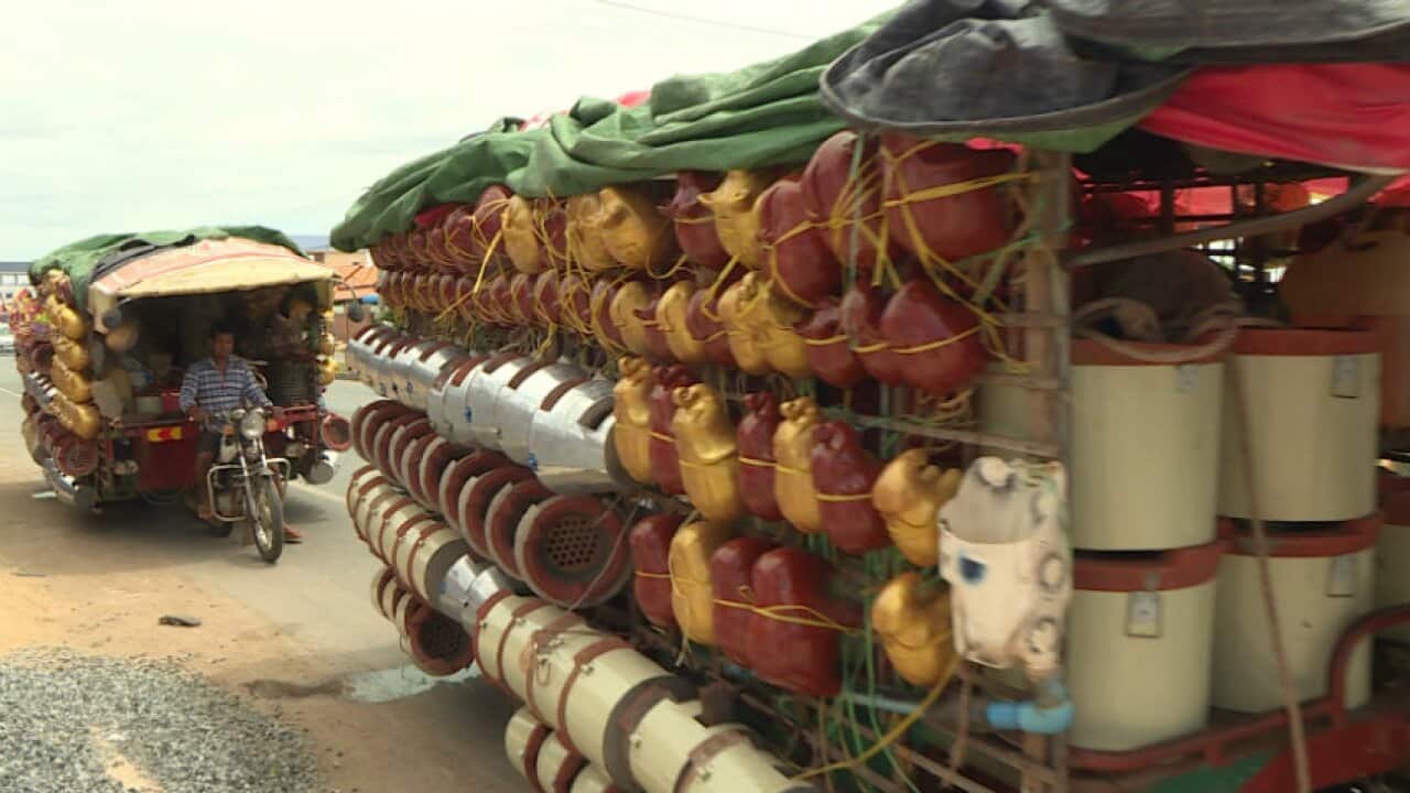 Cambodia traditional clay pots
